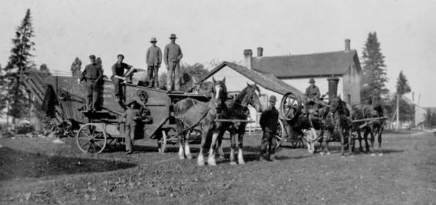 W-011 - Walter Thrashing Outfit at N J Krotz - Walter Harvest Team - Michal Bender, Earl Walter, Dan Walter, William Bender, Nick Krotz, John Walte.jpg
