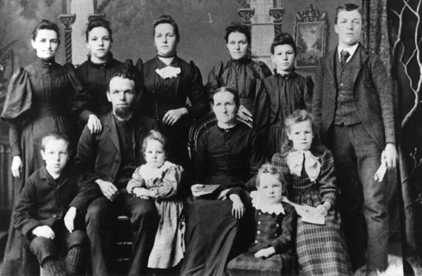 Henry and Catherine Roppel Schneider Family Photo - taken before 1897.jpg
